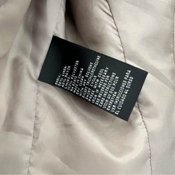 Kasper Green Three Quarter Sleeve Open Front Linen Blend Blazer Size 4 - Picture 7 of 13